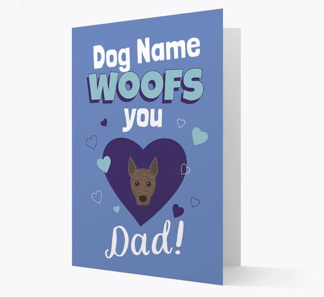 'I Woof You Dad' - Personalised {breedFullName} Card